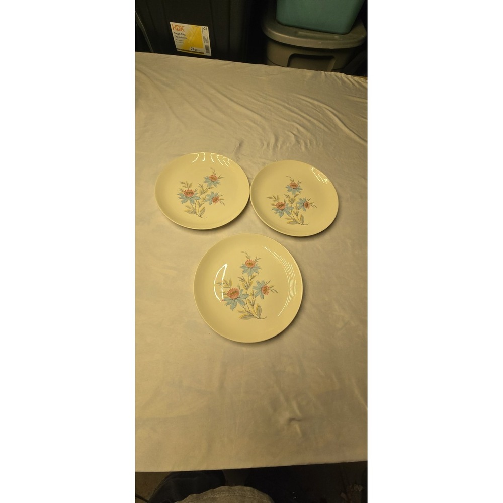 3x Vintage 1950s Steubenville Fairlane Pattern Dinner Plates Mid Century Modern
